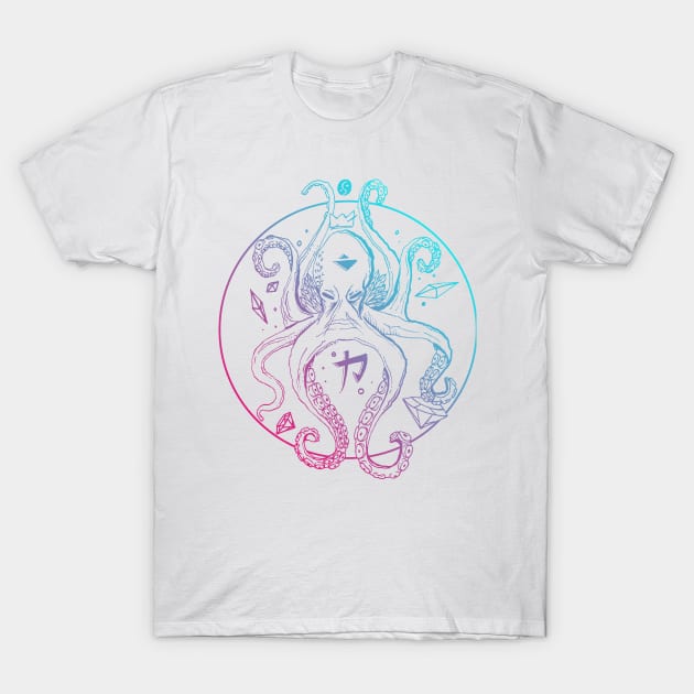 Dual Color Crown Octopus T-Shirt by kenallouis